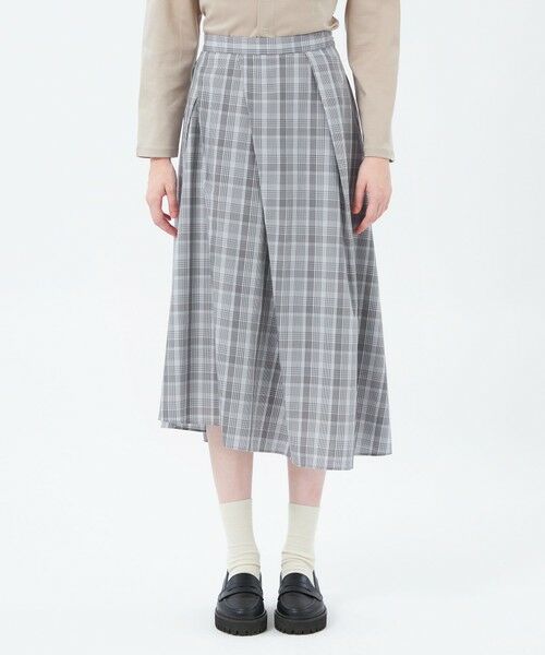 MACKINTOSH PHILOSOPHY / マッキントッシュ フィロソフィー ロング・マキシ丈スカート | ランダムタックフレアチェックスカート | 詳細3