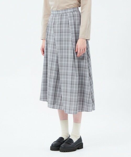 MACKINTOSH PHILOSOPHY / マッキントッシュ フィロソフィー ロング・マキシ丈スカート | ランダムタックフレアチェックスカート | 詳細4