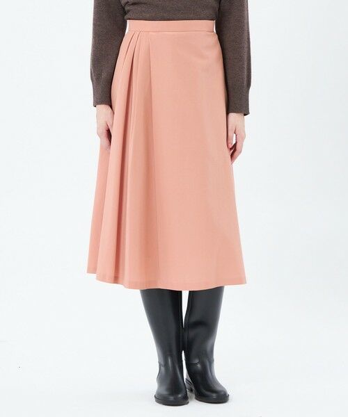 MACKINTOSH PHILOSOPHY / マッキントッシュ フィロソフィー ロング・マキシ丈スカート | グロッシーサイドドレープスカート(ピンク4)