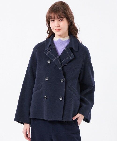 MACKINTOSH PHILOSOPHY/マッキントッシュ フィロソフィー 【WEB&一部店舗限定】ウールリバーショートPコート ネイビー3 38 MACKINTOSH PHILOSOPHY/マッキントッシュ フィロソフィー 【WEB&一部店舗限定】ウールリバーショートPコート ネイビー3 38