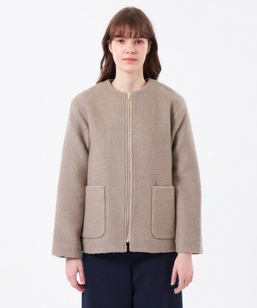 MACKINTOSH PHILOSOPHY / マッキントッシュ フィロソフィー その他アウター | 【WEB&一部店舗限定】ウールパイルノーカラーショートコート | 詳細4