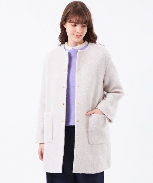 MACKINTOSH PHILOSOPHY/マッキントッシュ フィロソフィー 【WEB&一部店舗限定】ウールパイルノーカラーコート オフホワイト2 38 MACKINTOSH PHILOSOPHY/マッキントッシュ フィロソフィー 【WEB&一部店舗限定】ウールパイルノーカラーコート オフホワイト2 38