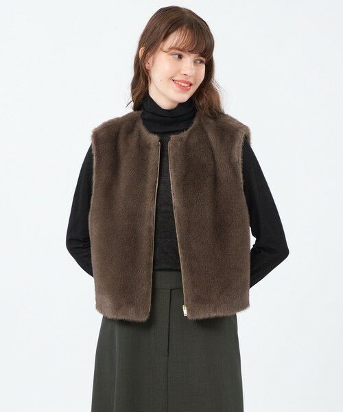 MACKINTOSH PHILOSOPHY / マッキントッシュ フィロソフィー ブルゾン | エコファージップアップジレ(キャメル1)