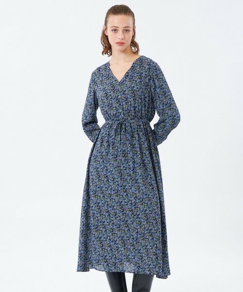 MACKINTOSH PHILOSOPHY / マッキントッシュ フィロソフィー ロング・マキシ丈ワンピース | リトルフラワープリントワンピース(ネイビー3)