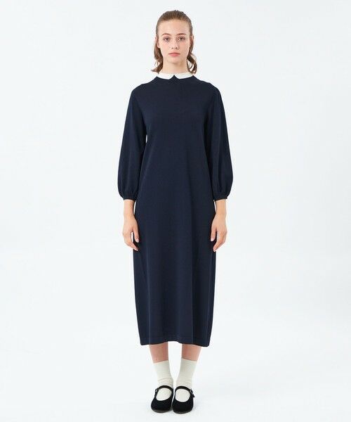 MACKINTOSH PHILOSOPHY / マッキントッシュ フィロソフィー ロング・マキシ丈ワンピース | 【25年秋冬モデル】Cleric Collar Knit サックワンピース | 詳細3