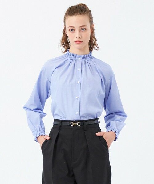 MACKINTOSH PHILOSOPHY / マッキントッシュ フィロソフィー シャツ・ブラウス | フリルカラーコットンブラウス(ブルー6)
