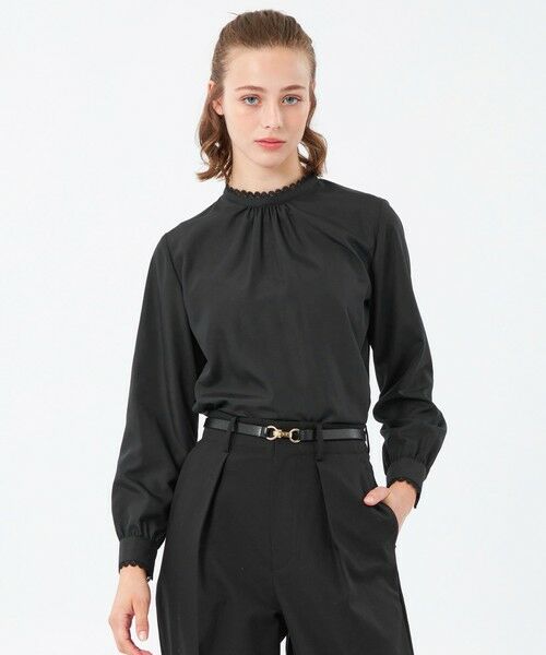 MACKINTOSH PHILOSOPHY/マッキントッシュ フィロソフィー レーストリムブラウス ブラック1 34 MACKINTOSH PHILOSOPHY/マッキントッシュ フィロソフィー レーストリムブラウス ブラック1 34