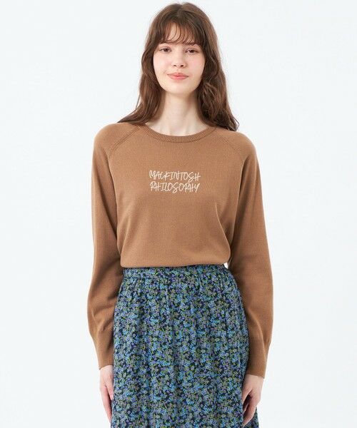 MACKINTOSH PHILOSOPHY/マッキントッシュ フィロソフィー ライティングロゴニット キャメル1 38 MACKINTOSH PHILOSOPHY/マッキントッシュ フィロソフィー ライティングロゴニット キャメル1 38