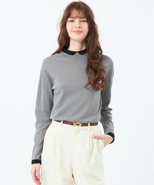 MACKINTOSH PHILOSOPHY / マッキントッシュ フィロソフィー ニット・セーター | 【25年秋冬モデル】Cleric Collar Knit ロングスリーブ(チャコールグレー1)