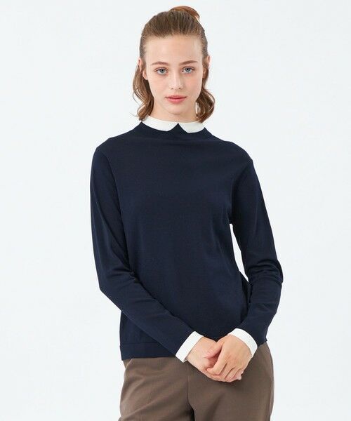 MACKINTOSH PHILOSOPHY/マッキントッシュ フィロソフィー 【25年秋冬モデル】Cleric Collar Knit ロングスリーブ ネイビー3 38 MACKINTOSH PHILOSOPHY/マッキントッシュ フィロソフィー 【25年秋冬モデル】Cleric Collar Knit ロングスリーブ ネイビー3 38