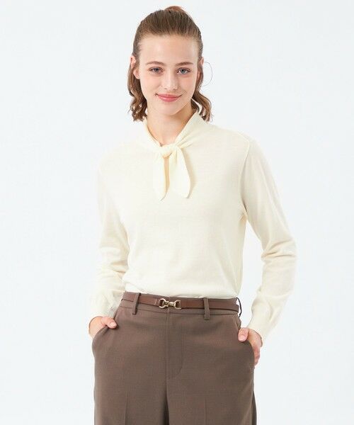 MACKINTOSH PHILOSOPHY/マッキントッシュ フィロソフィー リボンタイロングスリーブニット オフホワイト1 36