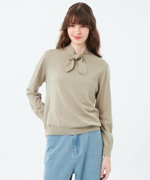 MACKINTOSH PHILOSOPHY/マッキントッシュ フィロソフィー リボンタイロングスリーブニット ベージュ6 36 MACKINTOSH PHILOSOPHY/マッキントッシュ フィロソフィー リボンタイロングスリーブニット ベージュ6 36