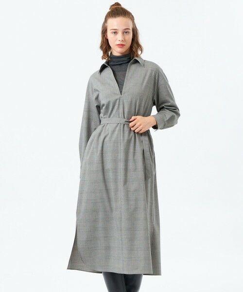 MACKINTOSH PHILOSOPHY / マッキントッシュ フィロソフィー ロング・マキシ丈ワンピース | ウールトロスキッパーワンピース(グレー4)