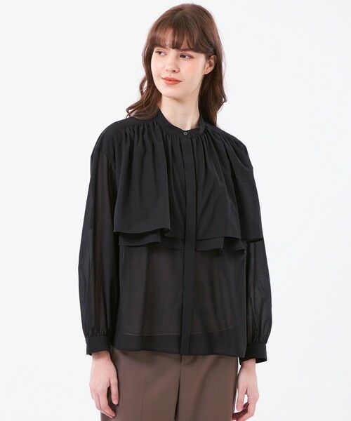 MACKINTOSH PHILOSOPHY/マッキントッシュ フィロソフィー ボイルローンラッフルブラウス ブラック1 36 MACKINTOSH PHILOSOPHY/マッキントッシュ フィロソフィー ボイルローンラッフルブラウス ブラック1 36