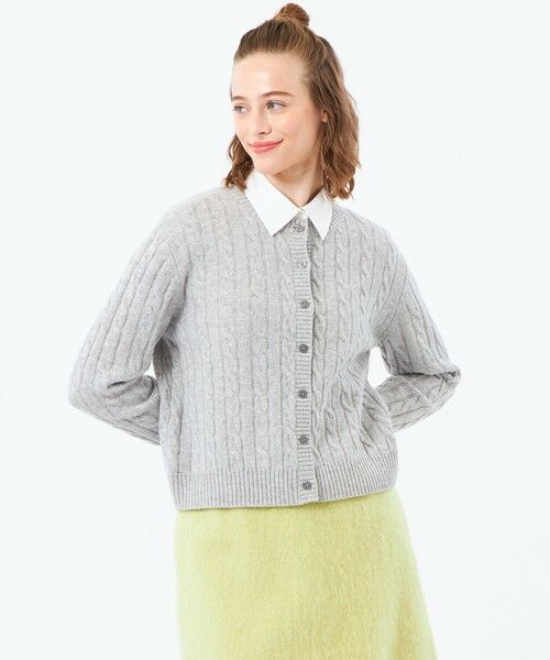 MACKINTOSH PHILOSOPHY/マッキントッシュ フィロソフィー ウールカシミヤケーブルカーディガン グレー3 38 MACKINTOSH PHILOSOPHY/マッキントッシュ フィロソフィー ウールカシミヤケーブルカーディガン グレー3 38