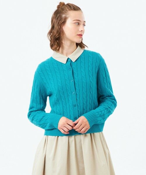 MACKINTOSH PHILOSOPHY/マッキントッシュ フィロソフィー ウールカシミヤケーブルカーディガン ブルー7 38 MACKINTOSH PHILOSOPHY/マッキントッシュ フィロソフィー ウールカシミヤケーブルカーディガン ブルー7 38