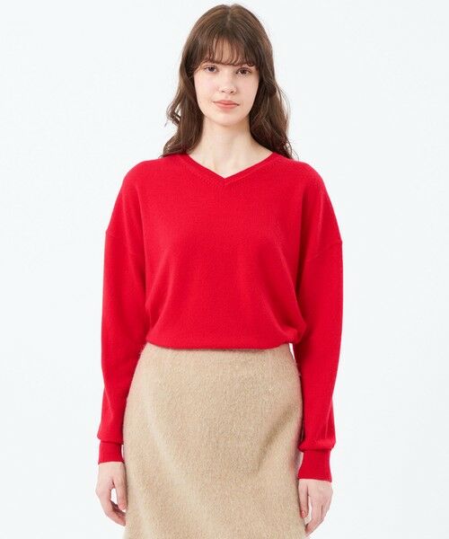 MACKINTOSH PHILOSOPHY / マッキントッシュ フィロソフィー ニット・セーター | ウールカシミヤVネックプルオーバー(レッド3)