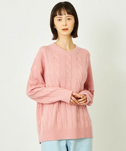 MACKINTOSH PHILOSOPHY/マッキントッシュ フィロソフィー GREY LABEL ウールカシミヤケーブルニット ピンク5 2