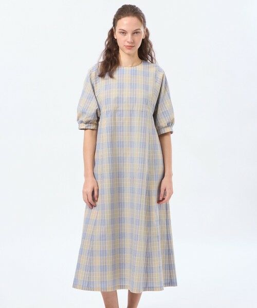 MACKINTOSH PHILOSOPHY / マッキントッシュ フィロソフィー ロング・マキシ丈ワンピース | サッカーチェックフレアワンピース（ベージュ1）