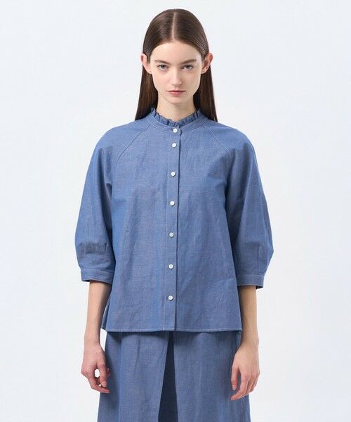 MACKINTOSH PHILOSOPHY / マッキントッシュ フィロソフィー シャツ・ブラウス | ハケメコットンリネンフリルカラーブラウス | 詳細3