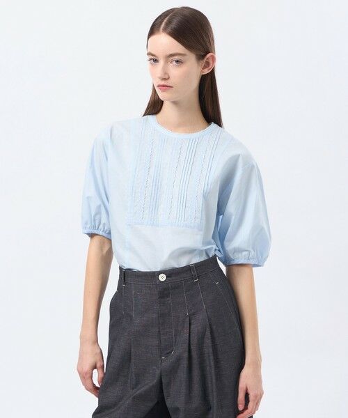 MACKINTOSH PHILOSOPHY / マッキントッシュ フィロソフィー シャツ・ブラウス | フロントレースブラウス（ブルー1）