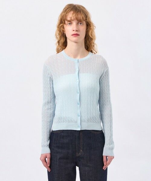 MACKINTOSH PHILOSOPHY / マッキントッシュ フィロソフィー ニット・セーター | 【LEE4月号/蛯原友里さん着用】シアーケーブルカーディガン | 詳細4