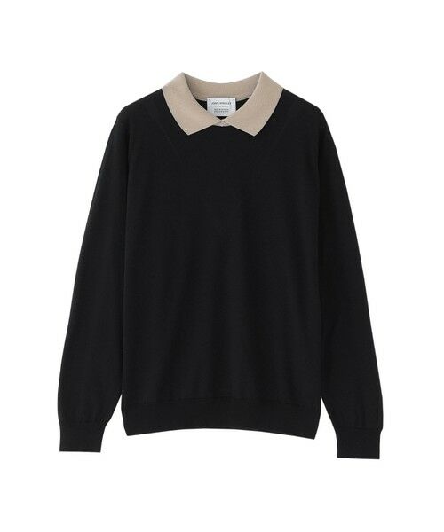 MACKINTOSH PHILOSOPHY / マッキントッシュ フィロソフィー ニット・セーター | 【JOHN SMEDLEY】バイカラーニットポロシャツ（ブラック1）