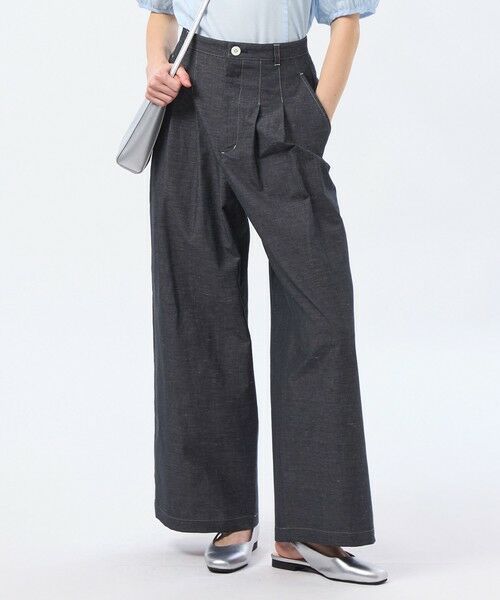 MACKINTOSH PHILOSOPHY / マッキントッシュ フィロソフィー その他パンツ | ハケメコットンリネンタックパンツ（ネイビー3）