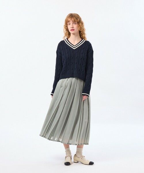 MACKINTOSH PHILOSOPHY / マッキントッシュ フィロソフィー ロング・マキシ丈スカート | 【WEB&一部店舗限定】【WILLINGHAM SKIRT（ウィリングハムスカート）】トリプルプリーツ | 詳細1