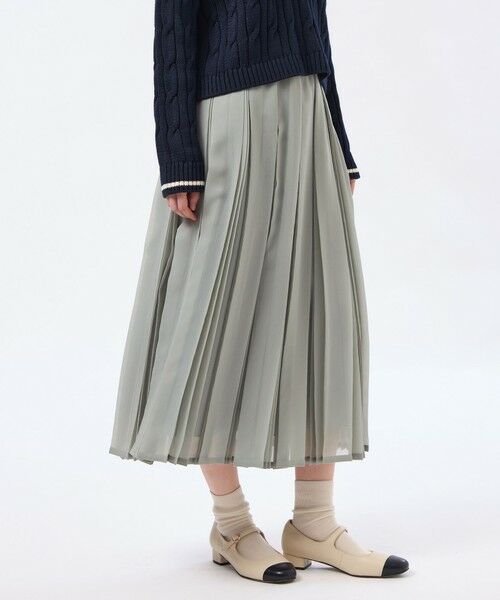 MACKINTOSH PHILOSOPHY / マッキントッシュ フィロソフィー ロング・マキシ丈スカート | 【WEB&一部店舗限定】【WILLINGHAM SKIRT（ウィリングハムスカート）】トリプルプリーツ（ブルー4）