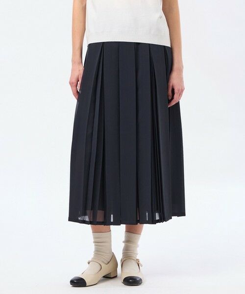 MACKINTOSH PHILOSOPHY / マッキントッシュ フィロソフィー ロング・マキシ丈スカート | 【WEB&一部店舗限定】【WILLINGHAM SKIRT（ウィリングハムスカート）】トリプルプリーツ（ネイビー3）