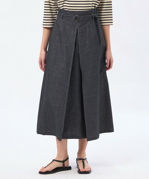 MACKINTOSH PHILOSOPHY / マッキントッシュ フィロソフィー ロング・マキシ丈スカート | ハケメコットンリネンスカート（ネイビー3）