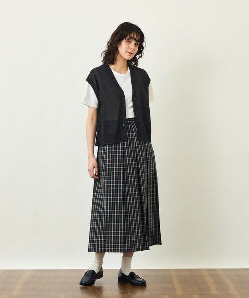 MACKINTOSH PHILOSOPHY / マッキントッシュ フィロソフィー ロング・マキシ丈スカート | GREY LABEL ボイルチェックタックスカート | 詳細2