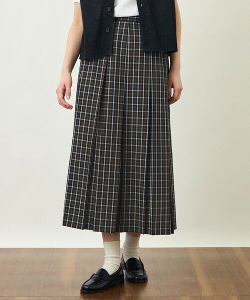 MACKINTOSH PHILOSOPHY / マッキントッシュ フィロソフィー ロング・マキシ丈スカート | GREY LABEL ボイルチェックタックスカート | 詳細4