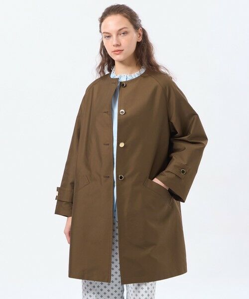 MACKINTOSH PHILOSOPHY / マッキントッシュ フィロソフィー その他アウター | 【WELBURY NO COLLAR(ウェルベリーノーカーラー)】ダブルクロス製（ブラウン2）