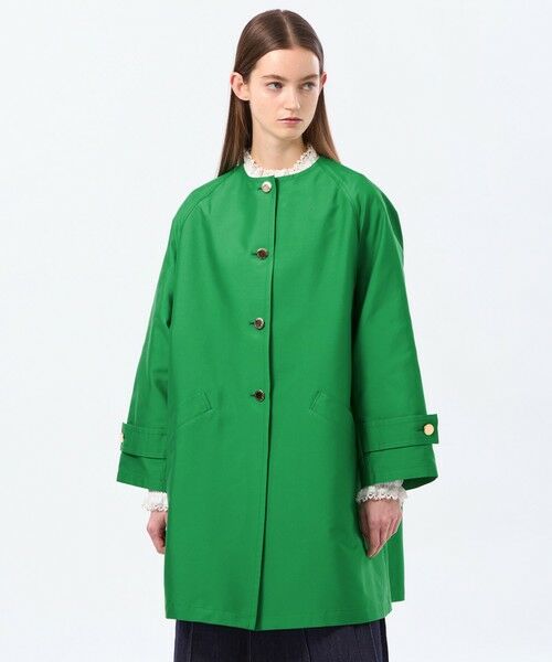 MACKINTOSH PHILOSOPHY / マッキントッシュ フィロソフィー その他アウター | 【WELBURY NO COLLAR(ウェルベリーノーカーラー)】ダブルクロス製（グリーン1）