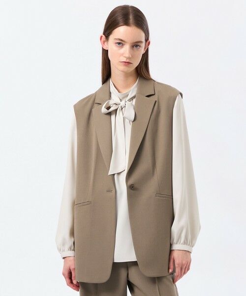 MACKINTOSH PHILOSOPHY / マッキントッシュ フィロソフィー ブルゾン | ウールツイルジレジャケット（キャメル3）