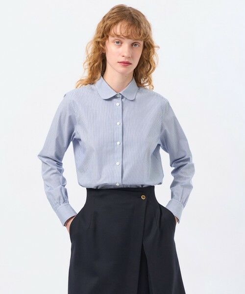 MACKINTOSH PHILOSOPHY / マッキントッシュ フィロソフィー シャツ・ブラウス | ラウンドカラーベーシックシャツ（ブルー3）