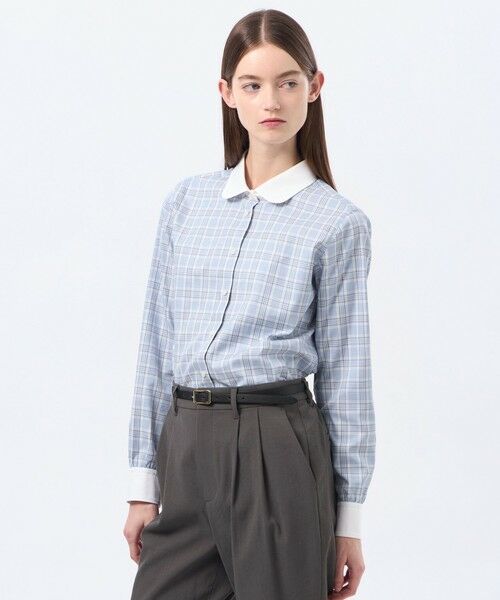 MACKINTOSH PHILOSOPHY / マッキントッシュ フィロソフィー シャツ・ブラウス | ラウンドカラーベーシックシャツ（ブルー6）