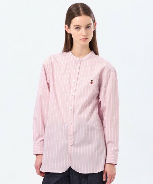 MACKINTOSH PHILOSOPHY / マッキントッシュ フィロソフィー シャツ・ブラウス | バッキンガムベア バンドカラーシャツ（ピンク3）