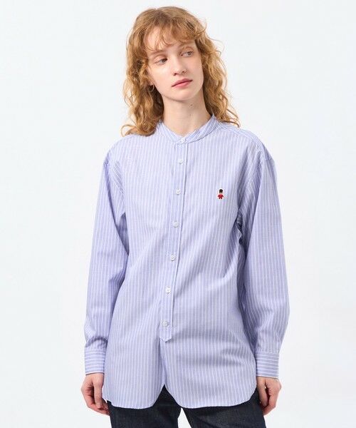 MACKINTOSH PHILOSOPHY / マッキントッシュ フィロソフィー シャツ・ブラウス | バッキンガムベア バンドカラーシャツ（ブルー6）