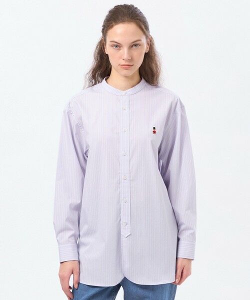 MACKINTOSH PHILOSOPHY / マッキントッシュ フィロソフィー シャツ・ブラウス | バッキンガムベア バンドカラーシャツ（ラベンダー1）