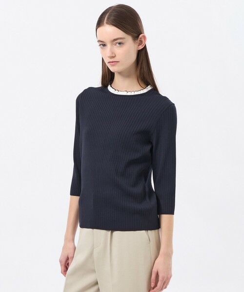 MACKINTOSH PHILOSOPHY / マッキントッシュ フィロソフィー ニット・セーター | フリルカラーリブニット（ネイビー3）