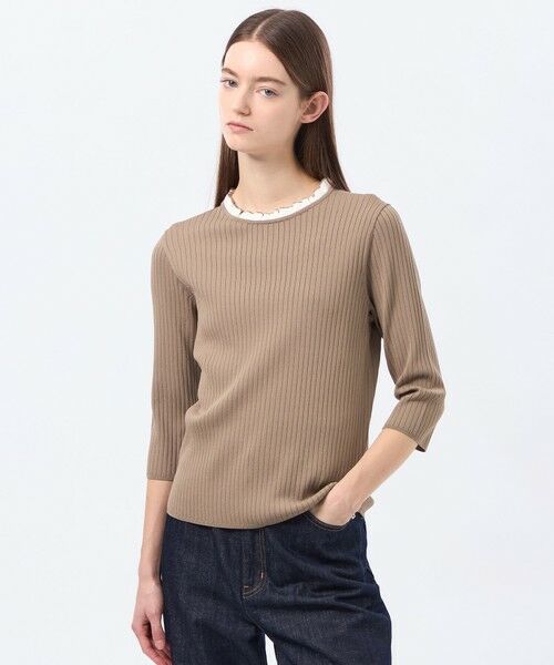 MACKINTOSH PHILOSOPHY / マッキントッシュ フィロソフィー ニット・セーター | フリルカラーリブニット（ベージュ6）