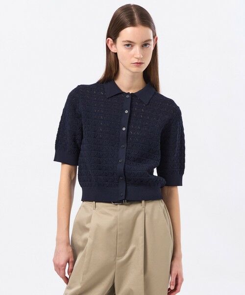 MACKINTOSH PHILOSOPHY / マッキントッシュ フィロソフィー ニット・セーター | アイレットレースポロニット（ネイビー3）