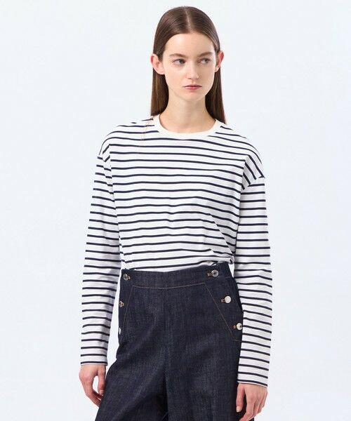 MACKINTOSH PHILOSOPHY / マッキントッシュ フィロソフィー カットソー | ラウンドヘムシルケットボーダーカットソー（ネイビー3）