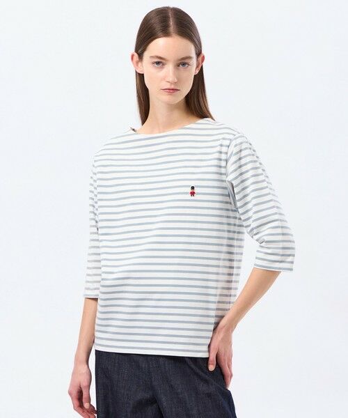 MACKINTOSH PHILOSOPHY / マッキントッシュ フィロソフィー カットソー | バッキンガムベア バスクボーダーTシャツ（ブルー1）