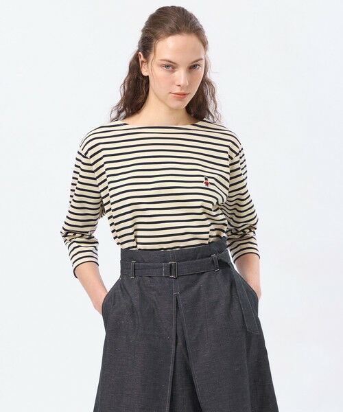 MACKINTOSH PHILOSOPHY / マッキントッシュ フィロソフィー カットソー | バッキンガムベア バスクボーダーTシャツ（ベージュ3）