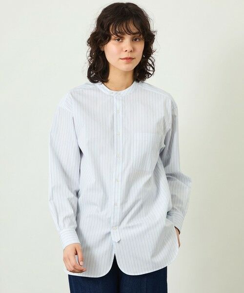 MACKINTOSH PHILOSOPHY / マッキントッシュ フィロソフィー シャツ・ブラウス | 【GREY LABEL】バンドカラーパターンドシャツ（ブルー3）