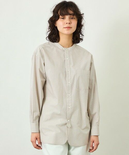 MACKINTOSH PHILOSOPHY / マッキントッシュ フィロソフィー シャツ・ブラウス | 【GREY LABEL】バンドカラーパターンドシャツ（キャメル1）